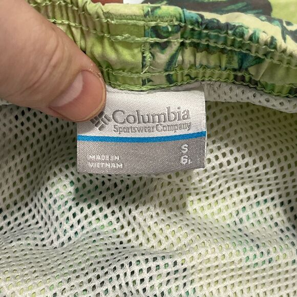 Columbia Swim Shorts Mens Small Green Super Backcast Water Lined Pockets Hybrid - Picture 4 of 11